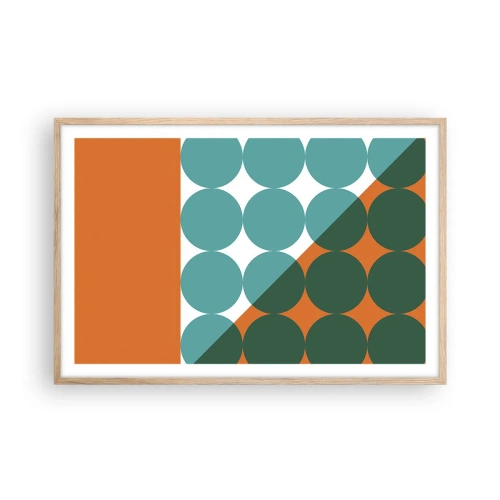 Póster en marco roble claro - Hacia arriba y en diagonal - 91x61 cm