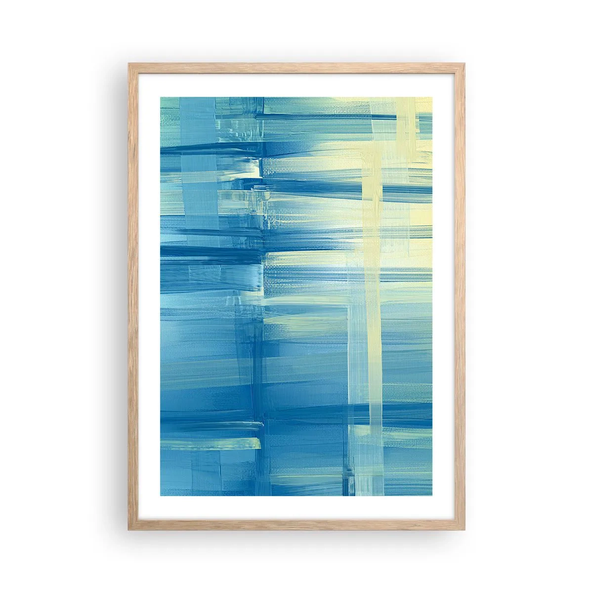 Póster en marco roble claro - Composición en turquesa - 50x70 cm