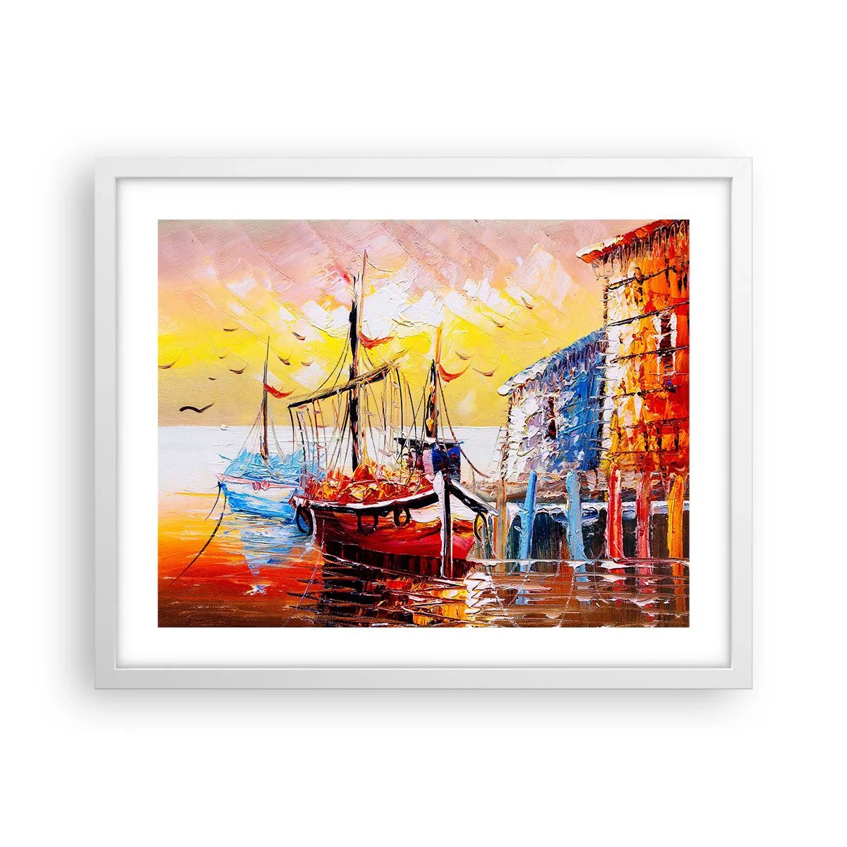 Póster en marco blanco - Feliz regreso - 50x40 cm