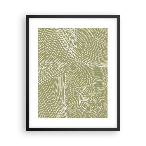 Póster en marco negro - Abstracción intrincada en blanco - 40x50 cm