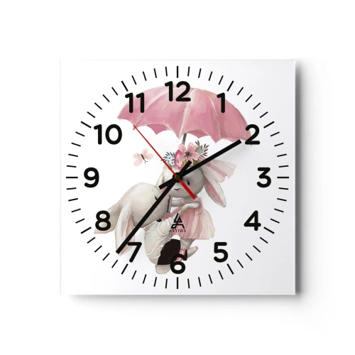 Reloj de pared - Reloj de vidrio - Esto es amor - 40x40 cm