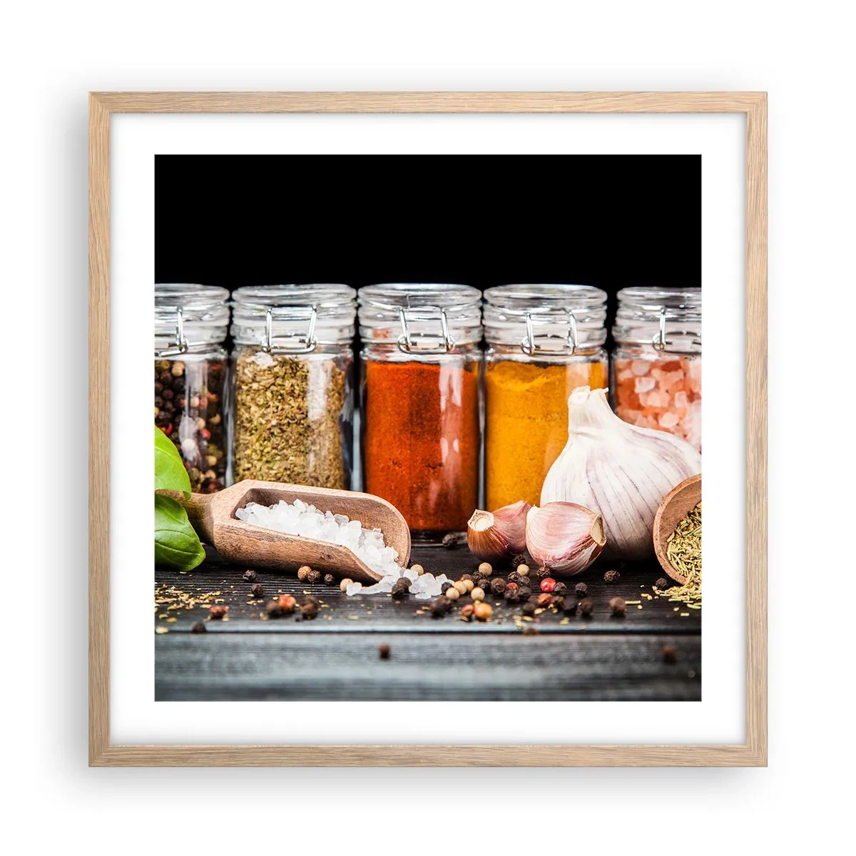 Póster en marco roble claro - Para que la vida sepa bien - 50x50 cm