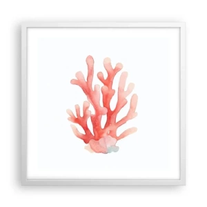 Póster en marco blanco - La hermosura del color coral - 50x50 cm