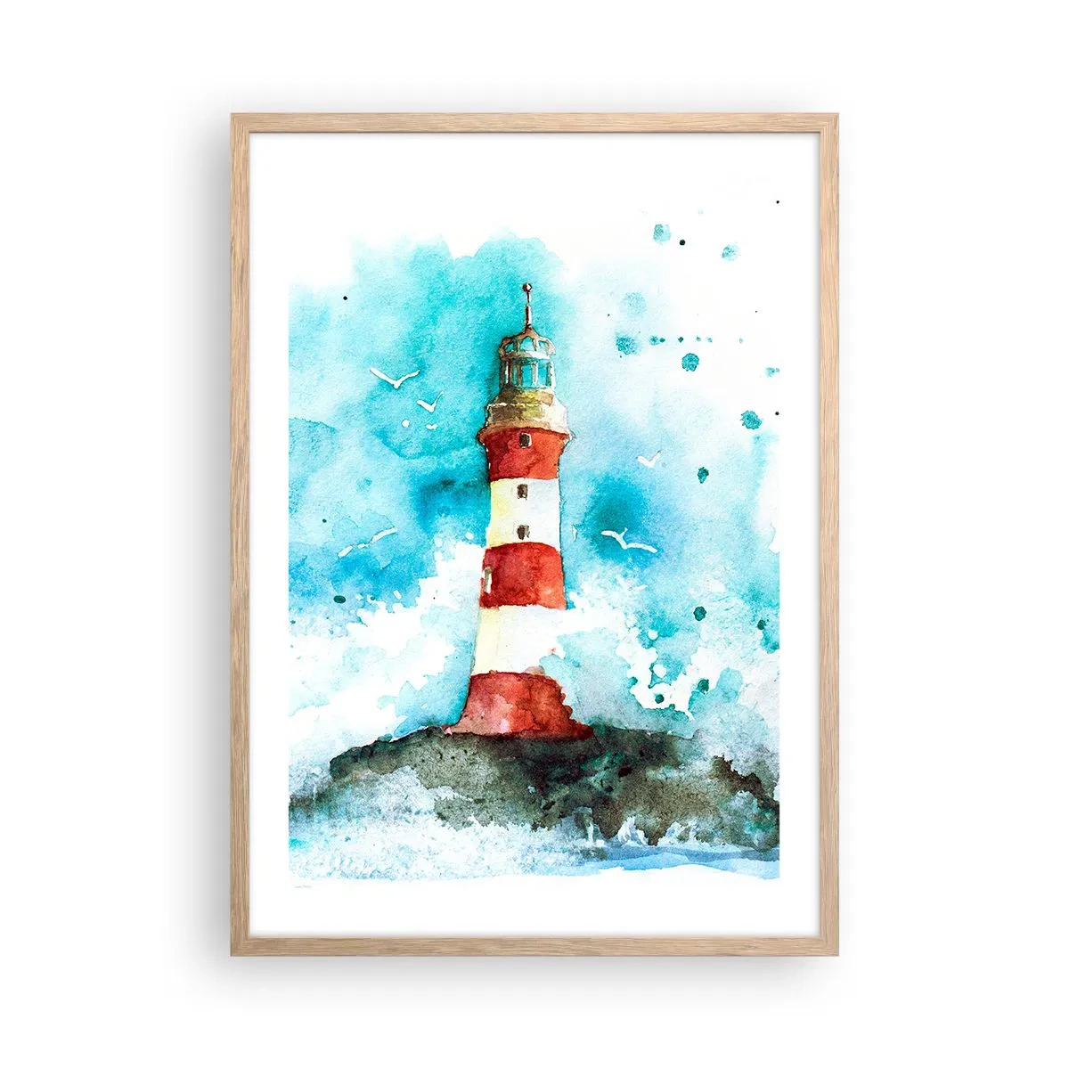 Póster en marco roble claro - La unidad de los elementos - 50x70 cm