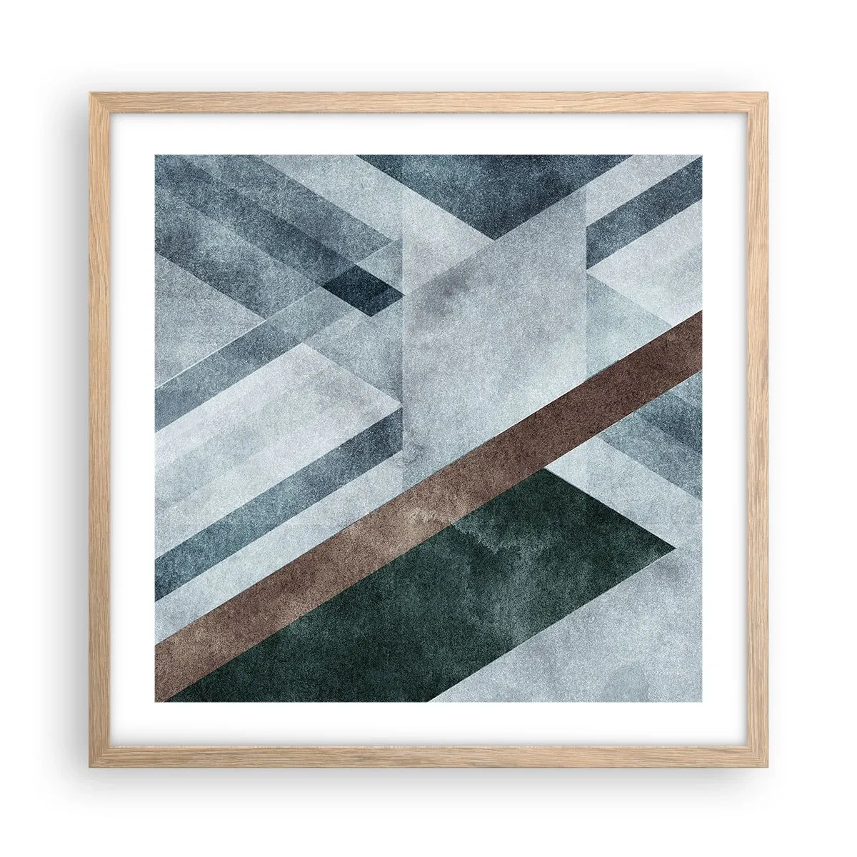 Póster en marco roble claro - Sofisticada elegancia de la geometría - 50x50 cm