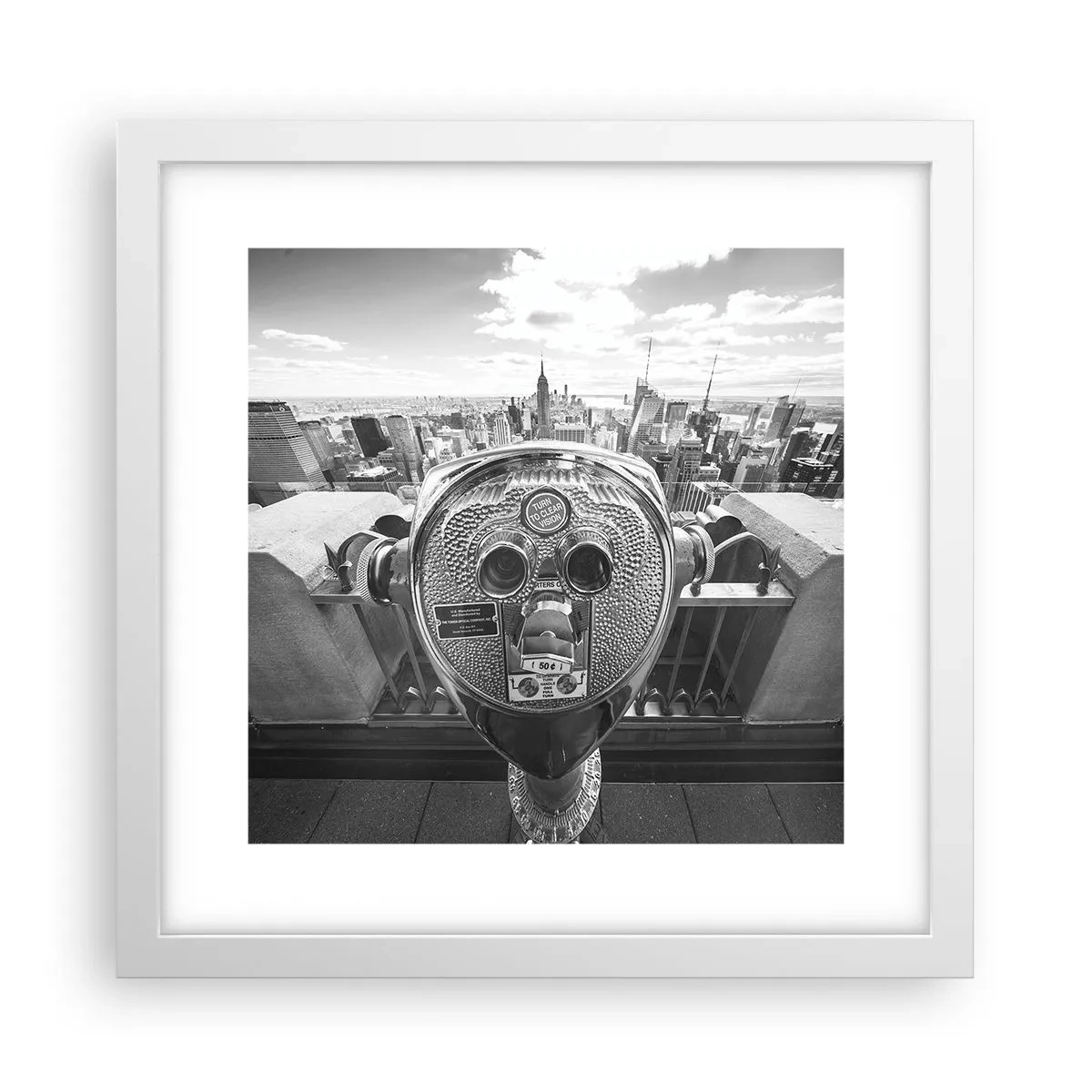 Póster en marco blanco - Sobre la ciudad - 30x30 cm