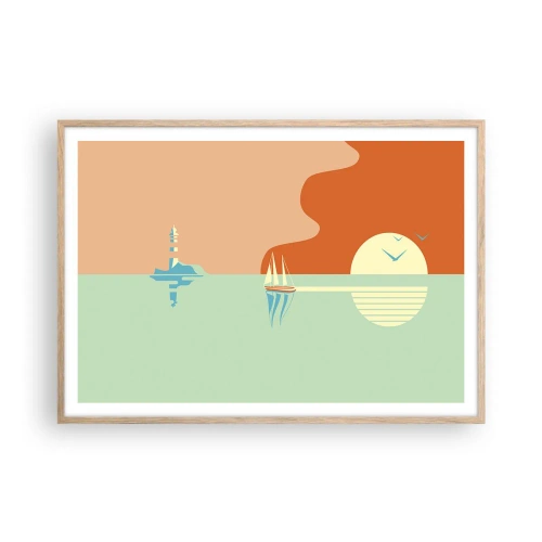 Póster en marco roble claro - Un paisaje marino perfecto - 100x70 cm