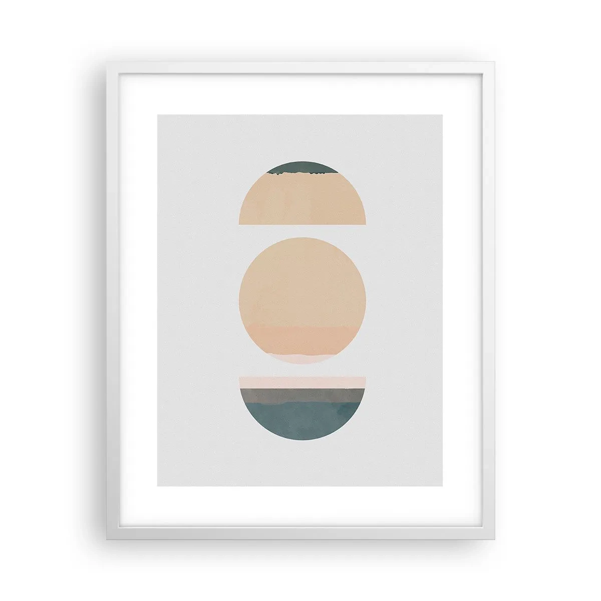 Póster en marco blanco - Círculo tras círculo - 40x50 cm