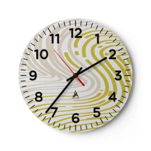 Reloj de pared - Reloj de vidrio - Composición curvada - 40x40 cm