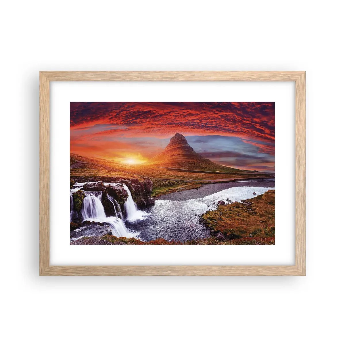 Póster en marco roble claro - Una vista de la Tierra Media - 40x30 cm