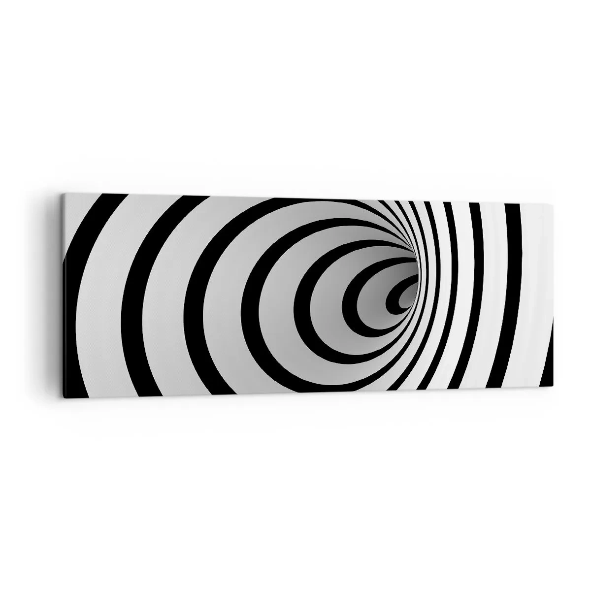 Cuadro sobre lienzo - Impresión de Imagen - Una espiral en blanco y negro que crea un efecto hipnótico. - 140x50cm - ¿Tampoco puedes resistirte? - Decoración de pared moderna para salón y dormitorio ARTTOR