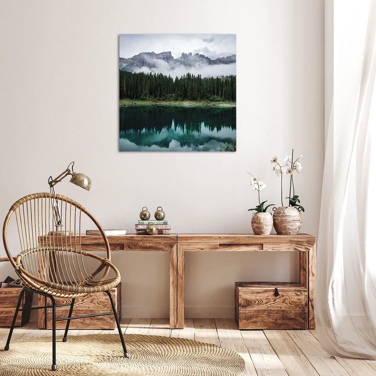 Cuadro sobre lienzo - Impresión de Imagen - Calla, calla, no despertemos al agua dormida.... - 70x70 cm