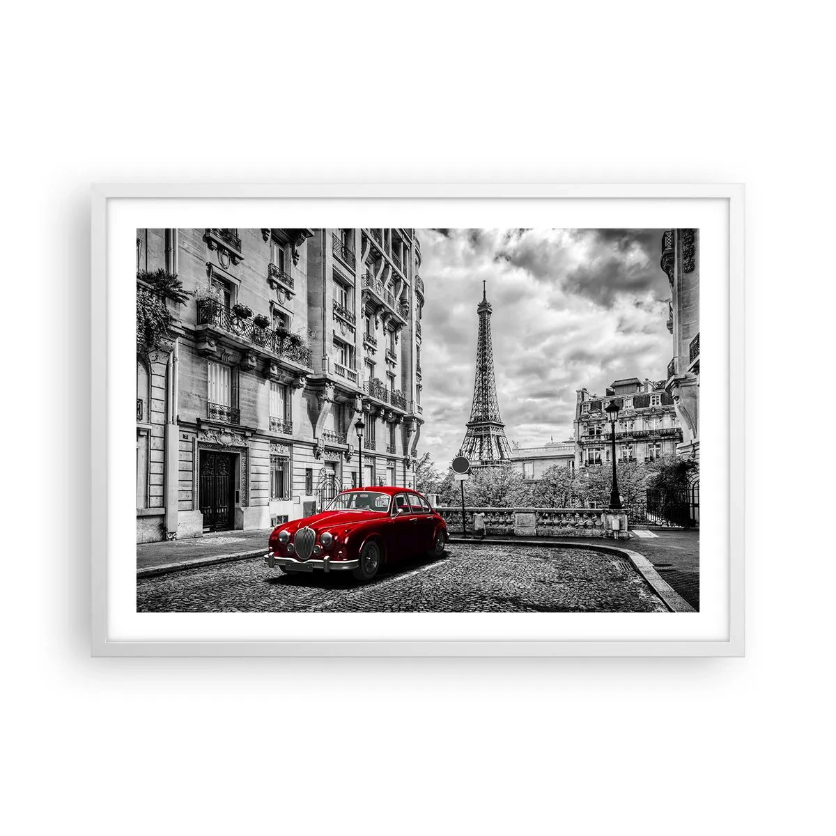 Póster en marco blanco - Un depredador en la ciudad - 70x50 cm