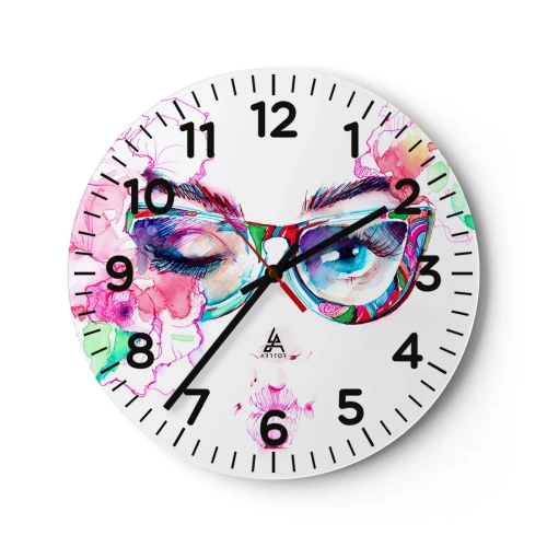Reloj de pared - Reloj de vidrio - Una promesa tentadora - 30x30 cm