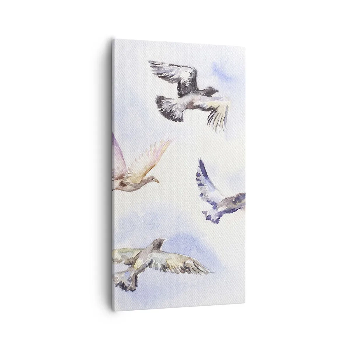 Cuadro sobre lienzo - Impresión de Imagen - Libertad en gris y azul - 55x100 cm