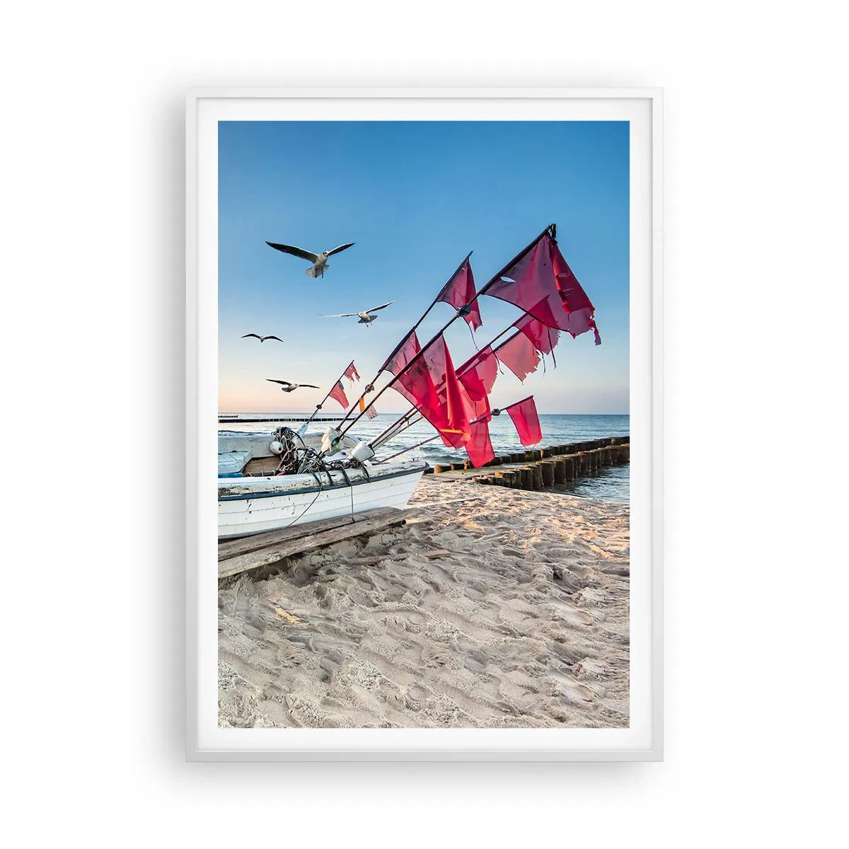 Póster en marco blanco - Un merecido descanso - 70x100 cm