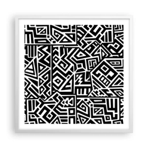 Póster en marco blanco - Composición precolombina - 60x60 cm