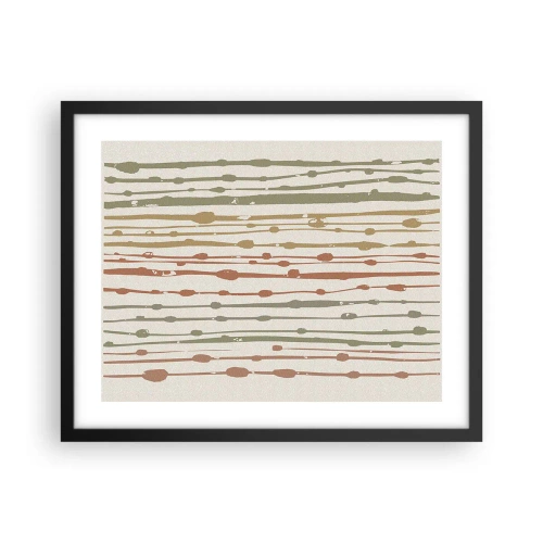 Póster en marco negro - Composición de notas musicales - 50x40 cm