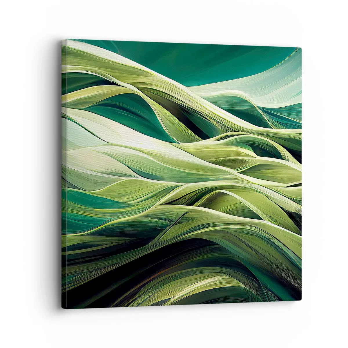 Cuadro sobre lienzo - Impresión de Imagen - Un juego abstracto de color verde - 30x30 cm