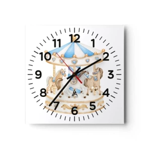 Reloj de pared - Reloj de vidrio - Dulce infancia - 40x40 cm