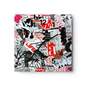 Reloj de pared - Reloj de vidrio - Collage hipster - 30x30 cm