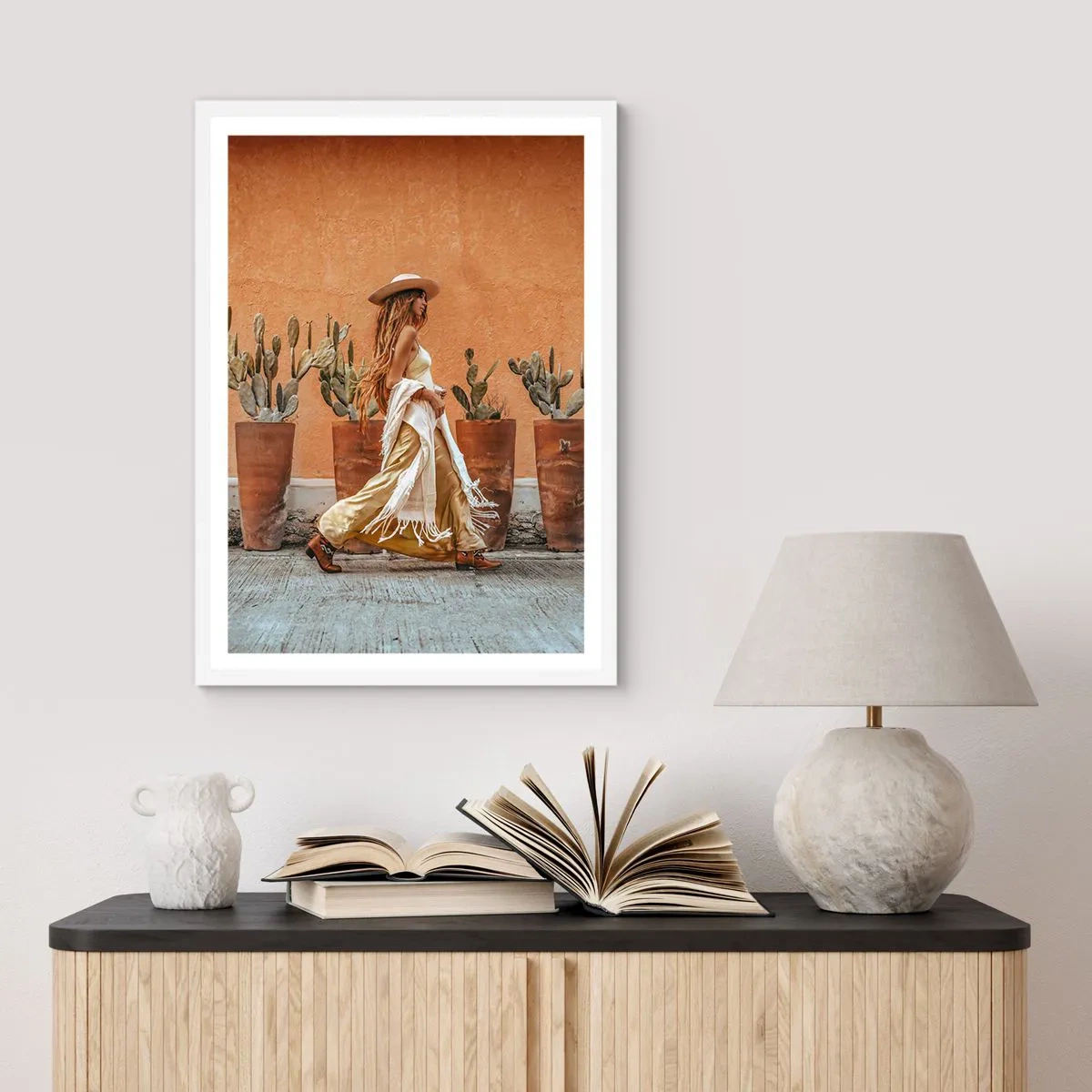 Póster en marco blanco - Estilo hippie - 30x40 cm