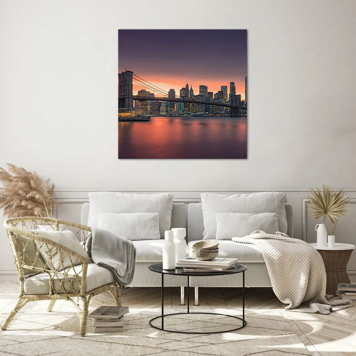 Cuadro sobre vidrio - Impresiones sobre Vidrio - Ahogado en el silencio lila - 60x60 cm