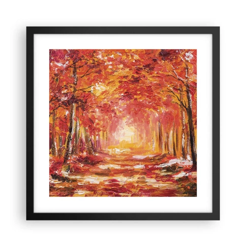 Póster en marco negro - Bosque de cobre - 40x40 cm