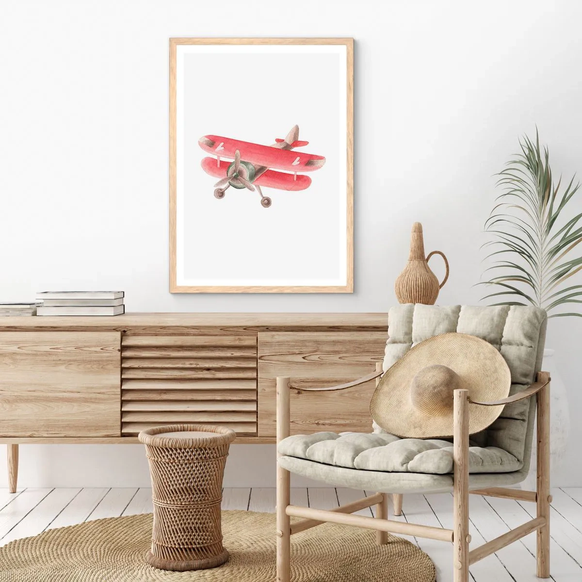 Póster en marco roble claro - Listo para surcar los cielos - 40x50 cm