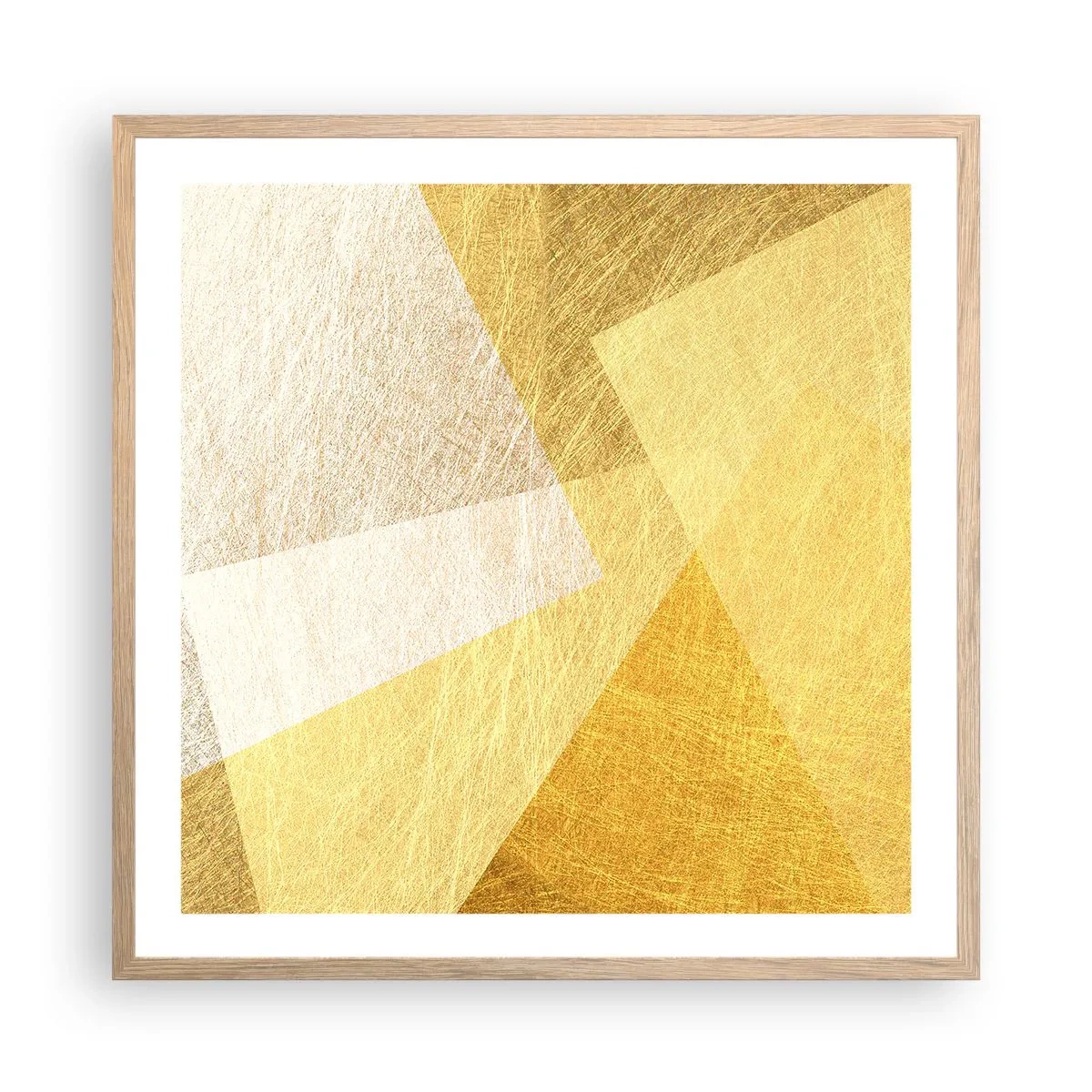 Póster en marco roble claro - Tiempo de geometría - 60x60 cm