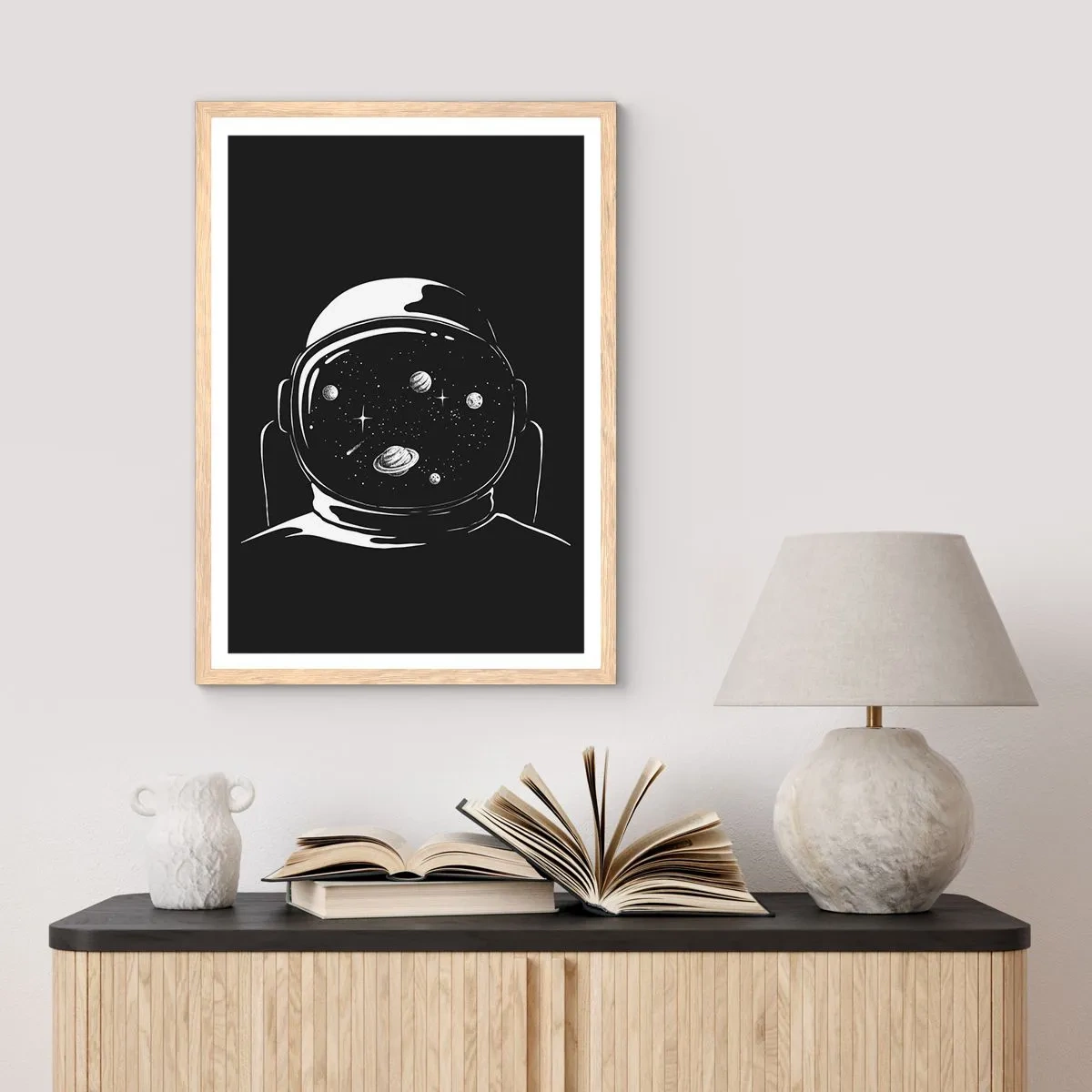 Póster en marco roble claro - Bonita vista - 70x100 cm