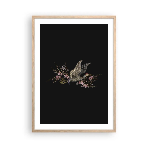 Póster en marco roble claro - Ave florida - 50x70 cm