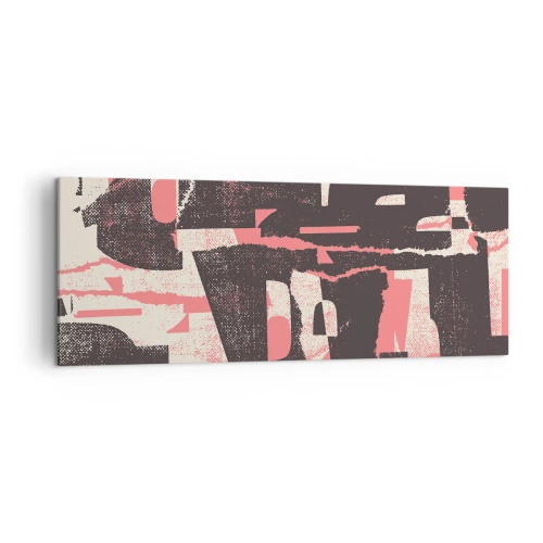 Cuadro sobre lienzo - Impresión de Imagen - Una composición abstracta en tonos rosa y marrón. - 140x50cm - Todo el ajetreo - Decoración de pared moderna para salón y dormitorio ARTTOR