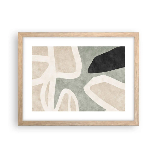 Póster en marco roble claro - Composición con un toque negro - 40x30 cm