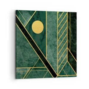 Cuadro sobre lienzo - Impresión de Imagen - La dinámica del oro y el azul - 60x60 cm