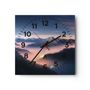Reloj de pared - Reloj de vidrio - Luz en los valles - 30x30 cm