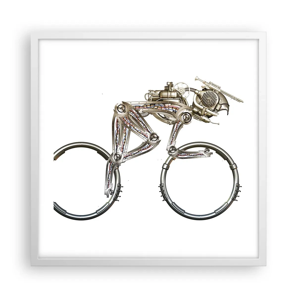 Póster en marco blanco - Una magnífica máquina - 50x50 cm