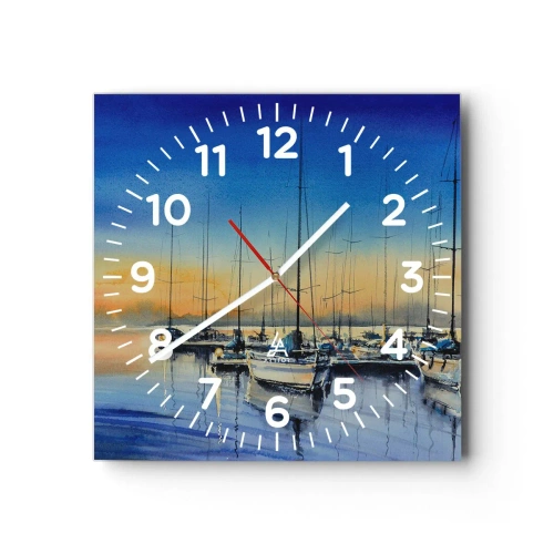 Reloj de pared - Reloj de vidrio - El final de un buen día - 40x40 cm