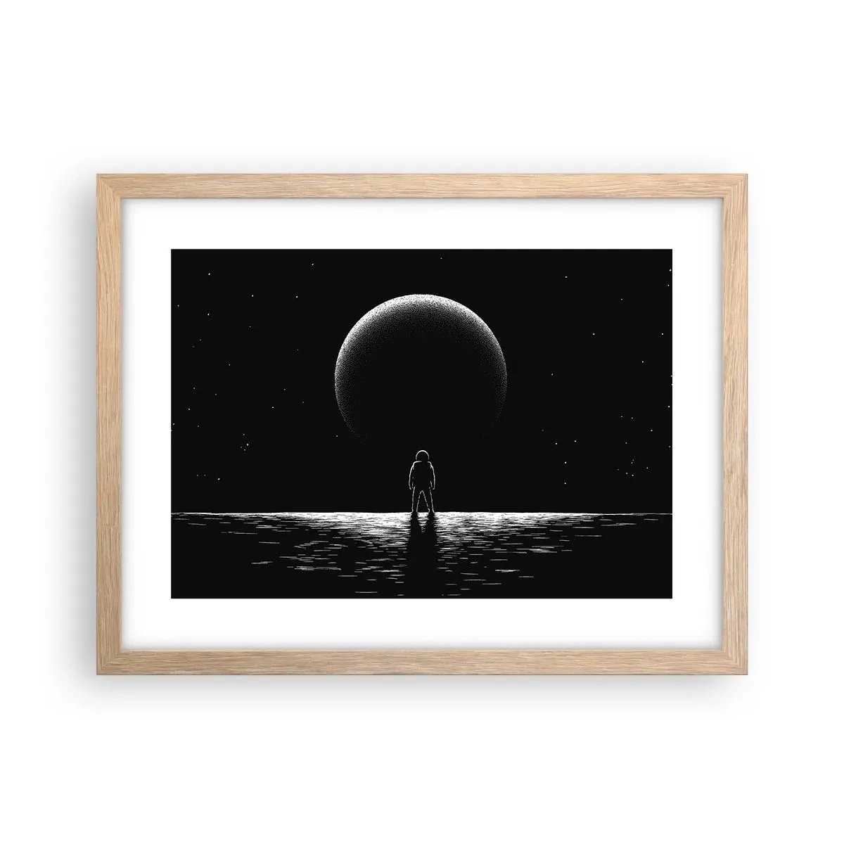 Póster en marco roble claro - Cara a cara - 40x30 cm