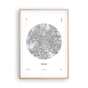 Póster en marco roble claro - Anatomía de Roma - 70x100 cm