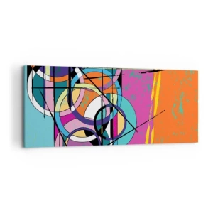 Cuadro sobre lienzo - Impresión de Imagen - Círculo sobre círculo - 100x40 cm