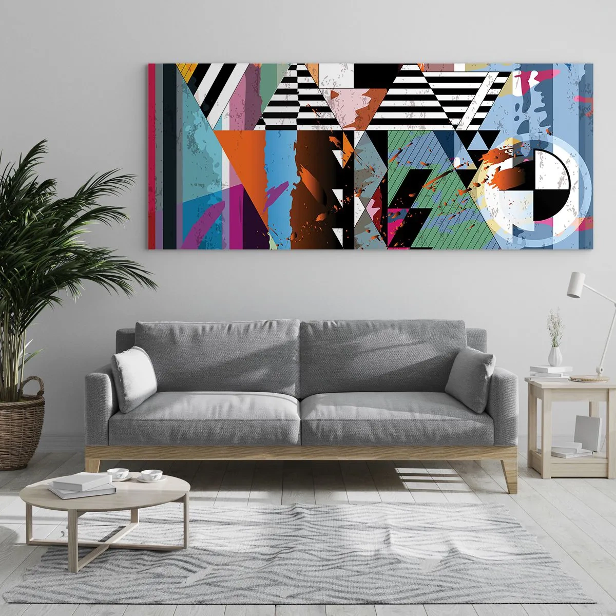 Cuadro sobre vidrio - Impresiones sobre Vidrio - Geométrico y orgánico - 90x30 cm