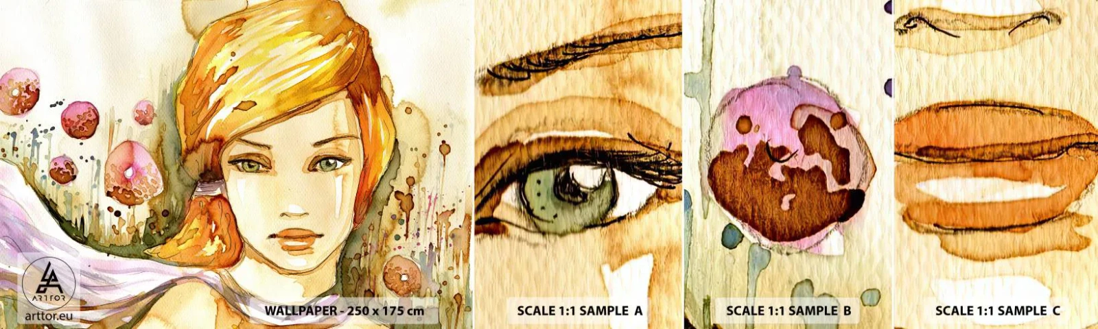 Muestra De Fotomural Standard Eco - Una mirada que calma el alma - Mujer, Prado, Moda - 100x30 cm