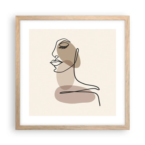 Póster en marco roble claro - Escucharse a sí misma - 40x40 cm