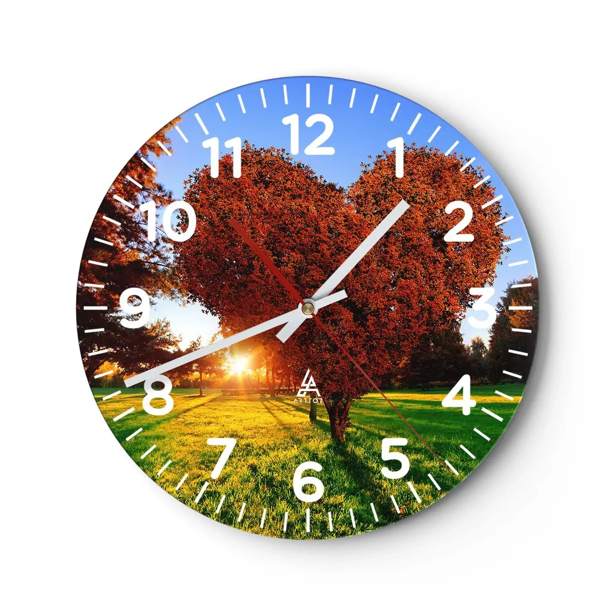 Reloj de pared - Reloj de vidrio - Y cómo no amar el otoño - 30x30 cm