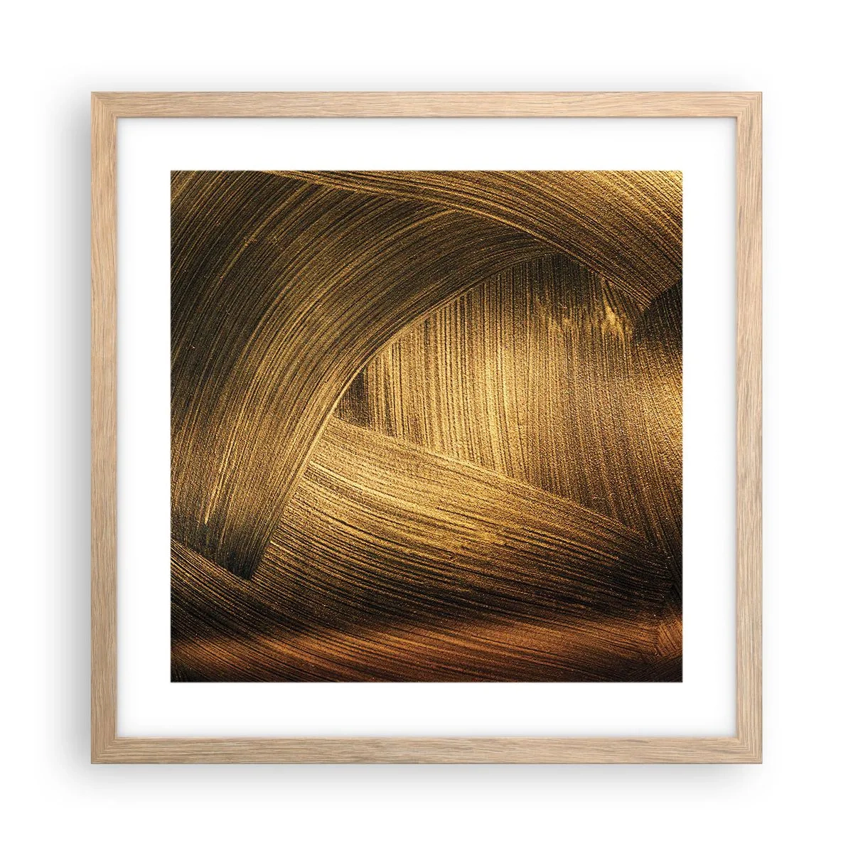 Póster en marco roble claro - En un laberinto de oro - 40x40 cm