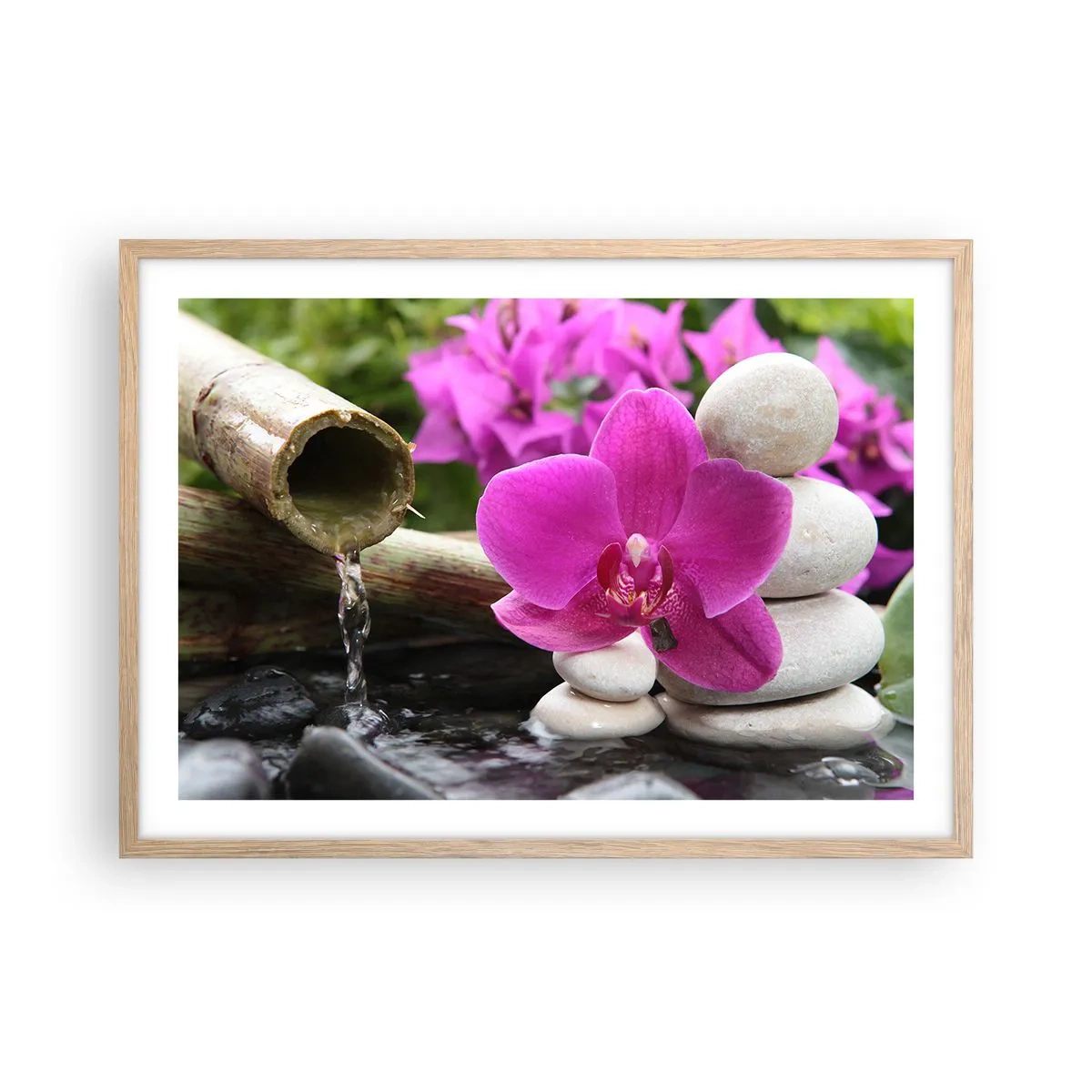 Póster en marco roble claro - Ya estás descansando - 70x50 cm