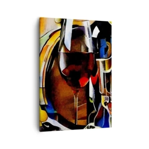 Cuadro sobre lienzo - Impresión de Imagen - Bodegón abstracto con gafas e instrumentos - 50x70cm - Y el mundo se vuelve más colorido - Decoración de pared moderna para salón y dormitorio ARTTOR