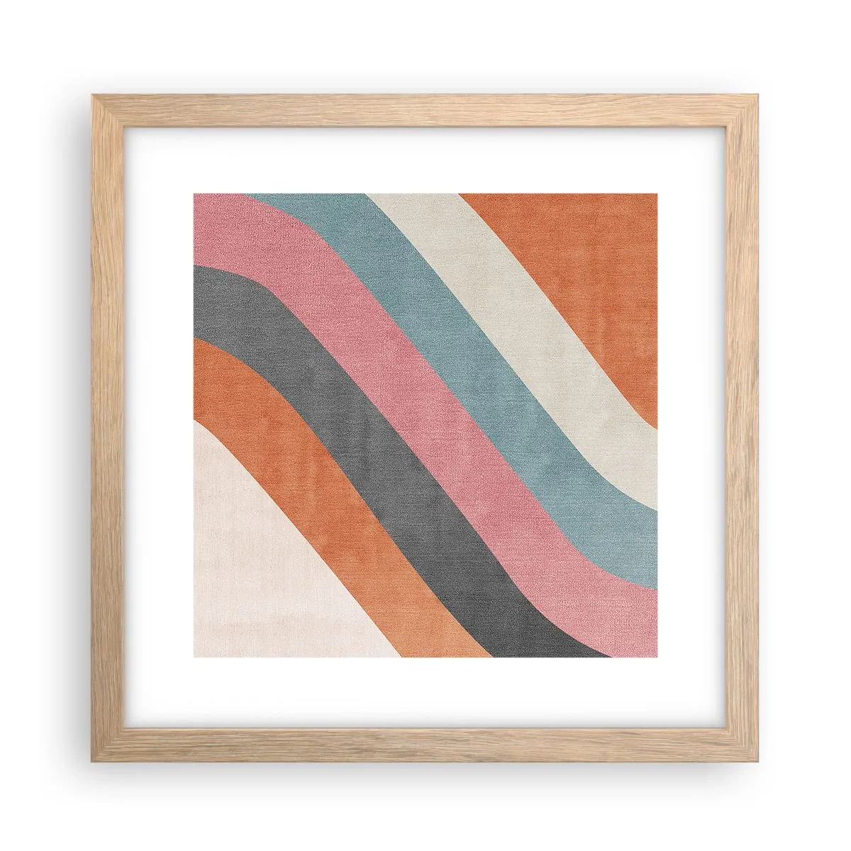 Póster en marco roble claro - Composición diagonal - movimiento - 30x30 cm