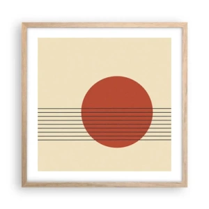 Póster en marco roble claro - Cruzando el círculo - 50x50 cm